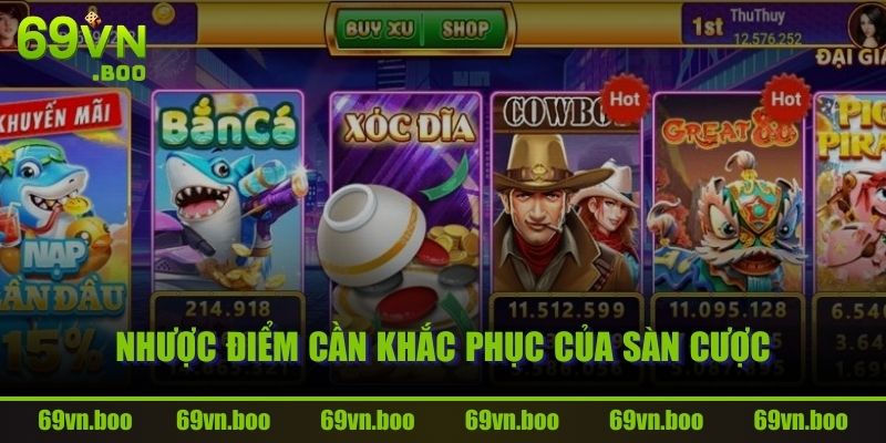 Nhược điểm cần khắc phục của sàn cược