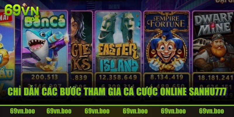 Chỉ dẫn các bước tham gia cá cược online SANHU777